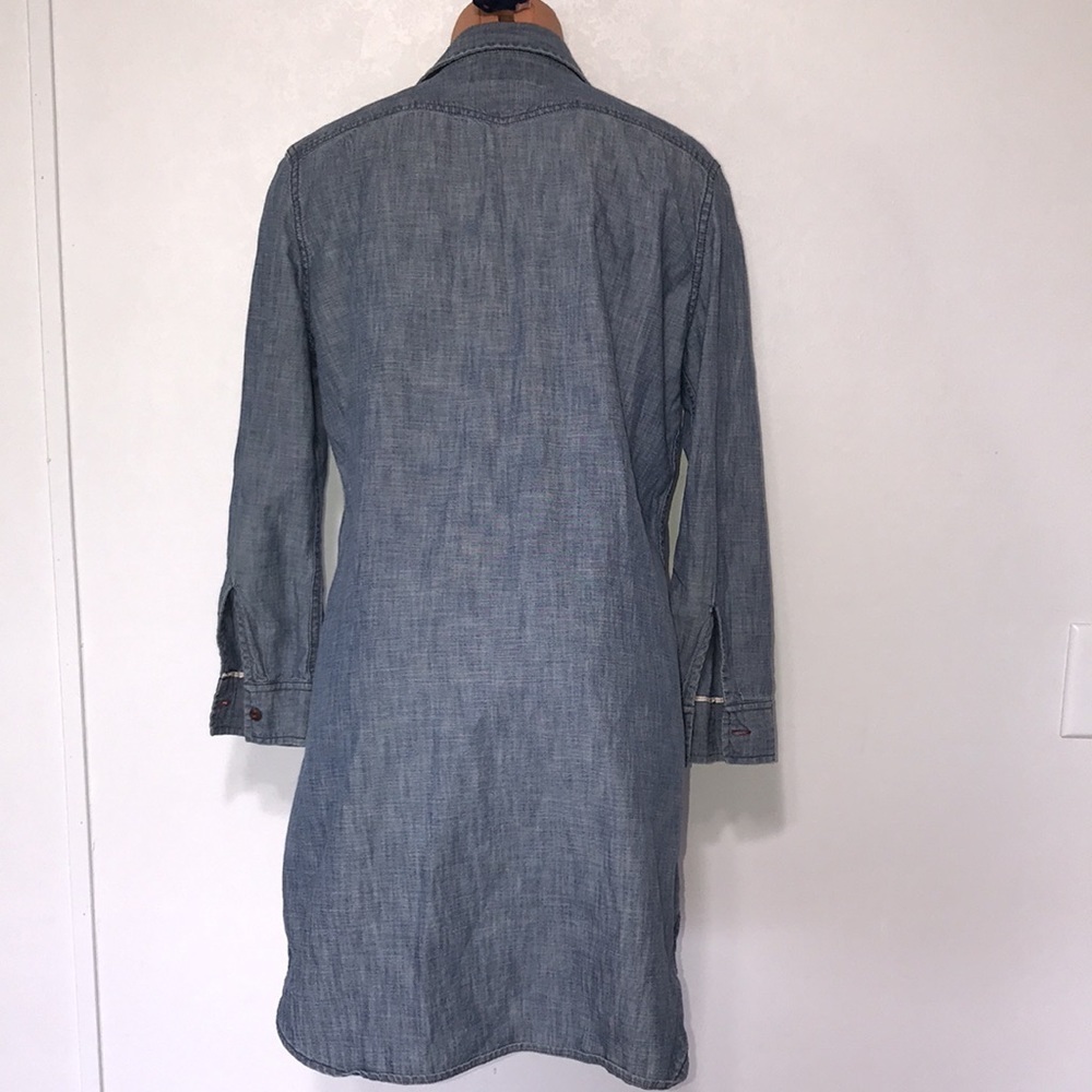 Levi’s Chambray Denim Buttondown Mini Dress Size Medium - Picture 3 of 6